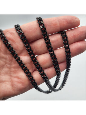 Men's 25.5" Black Stainless Steel Cuban Link Chain Necklace – 6mm – NWOT